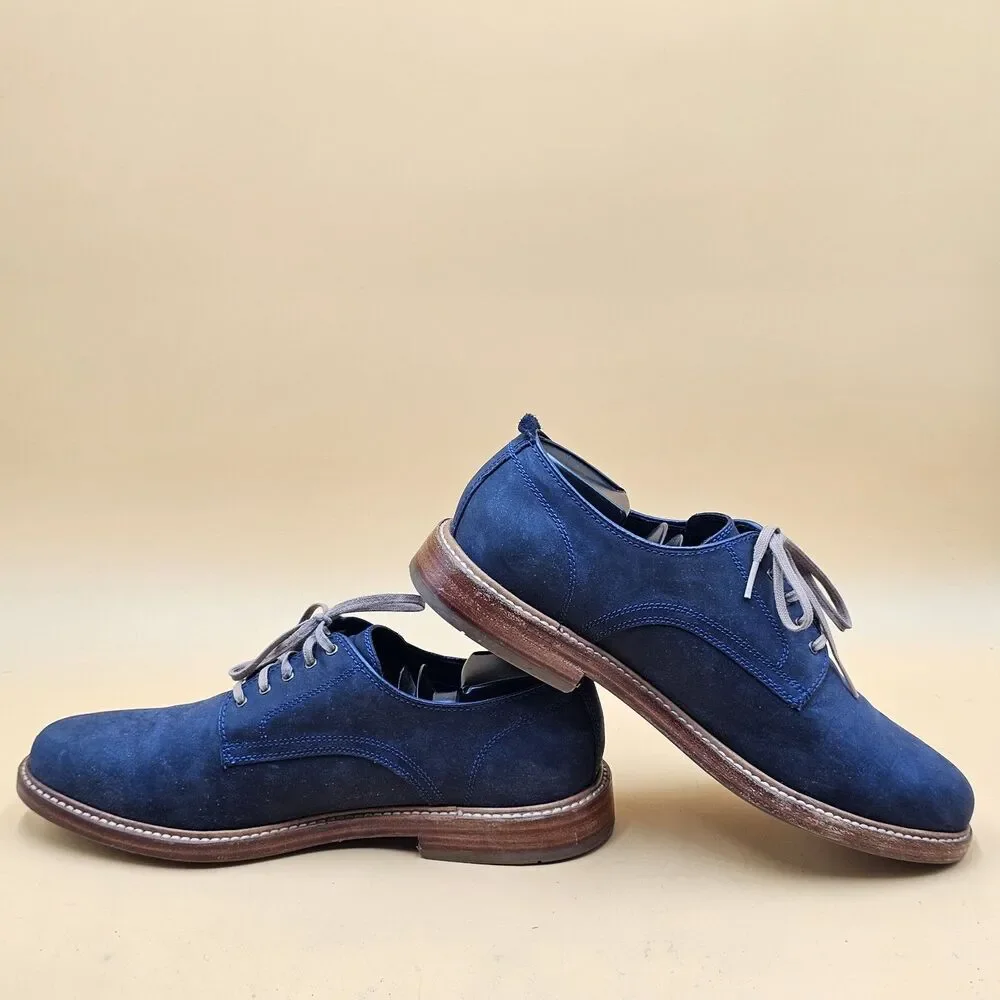 Cole Haan C25105 Tyler Grand Plain Toe Oxford Derby Leather Shoes Size 10.5 Navy